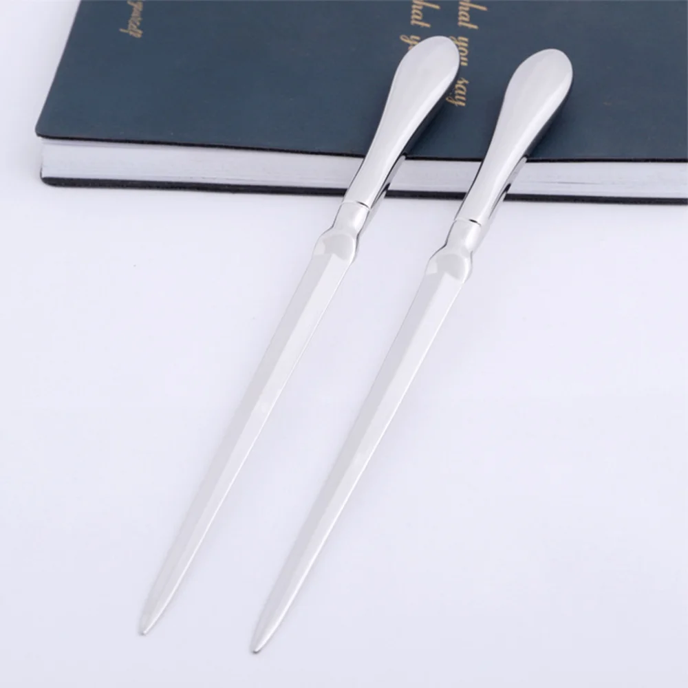 

Portable Alloy Letter Opener Envelope Opener with Gift Box Practical Paper Cutter for Home Shop (Silver)