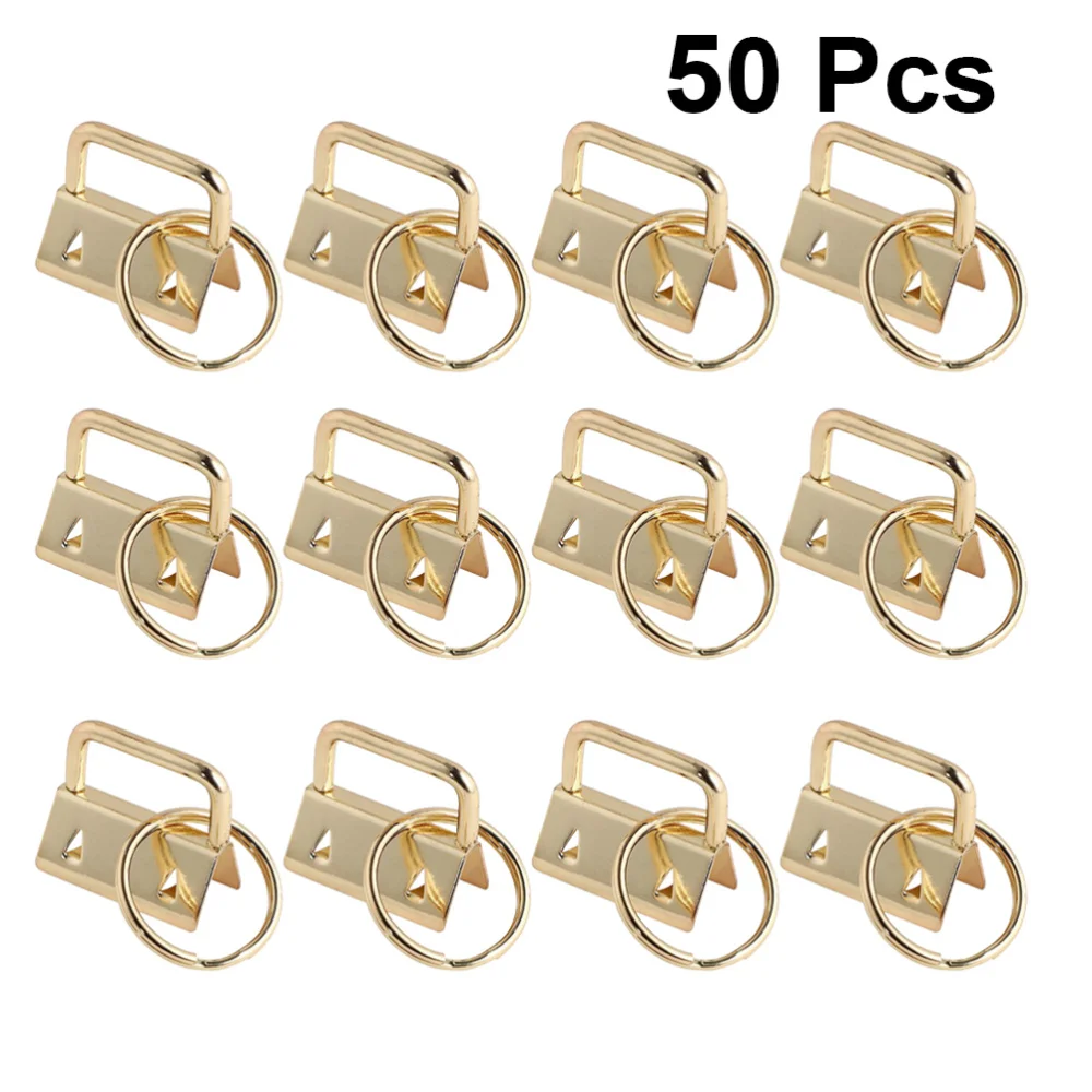 25/50pcs 25mm Metal Key Chain DIY Hardware Key Chain Fob Wristlet With Key Ring For Lanyard Luggage Strap Accessories
