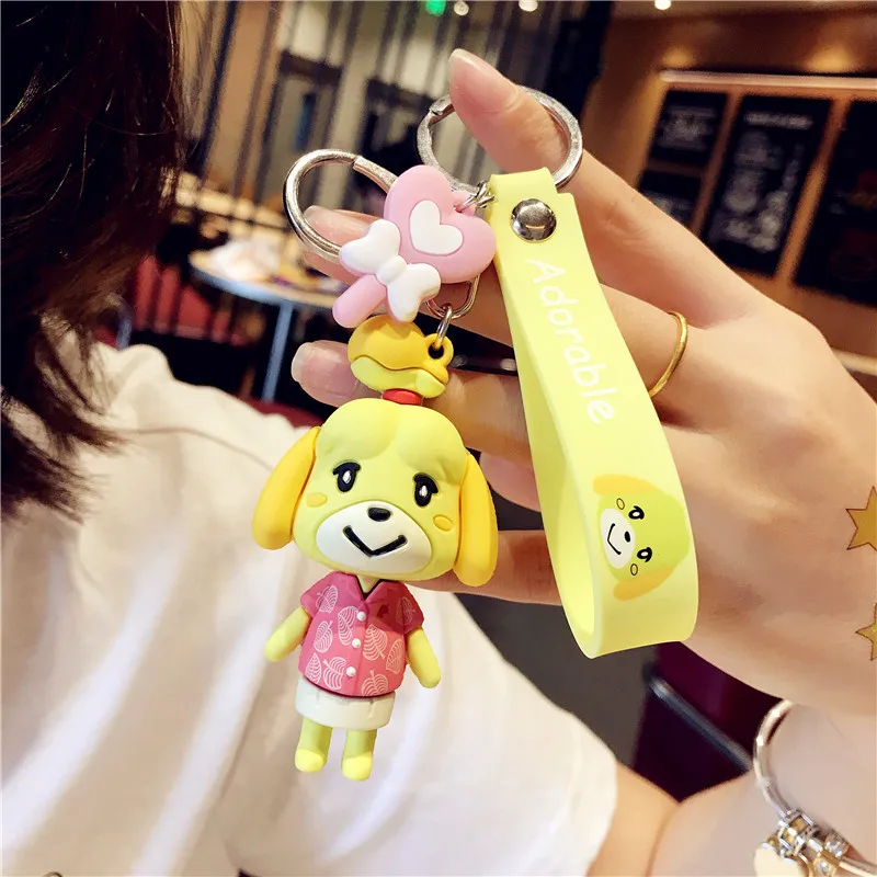 

Popular Cartoon Animal Doll Car Key Chain Men And Women Lovers Game Animal Crossing Key Ring Small Mobile Phone Bag Keychain