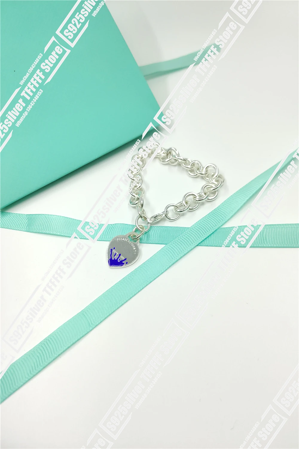 

Fashion hot style silver color splash heart-shaped bracelet tags