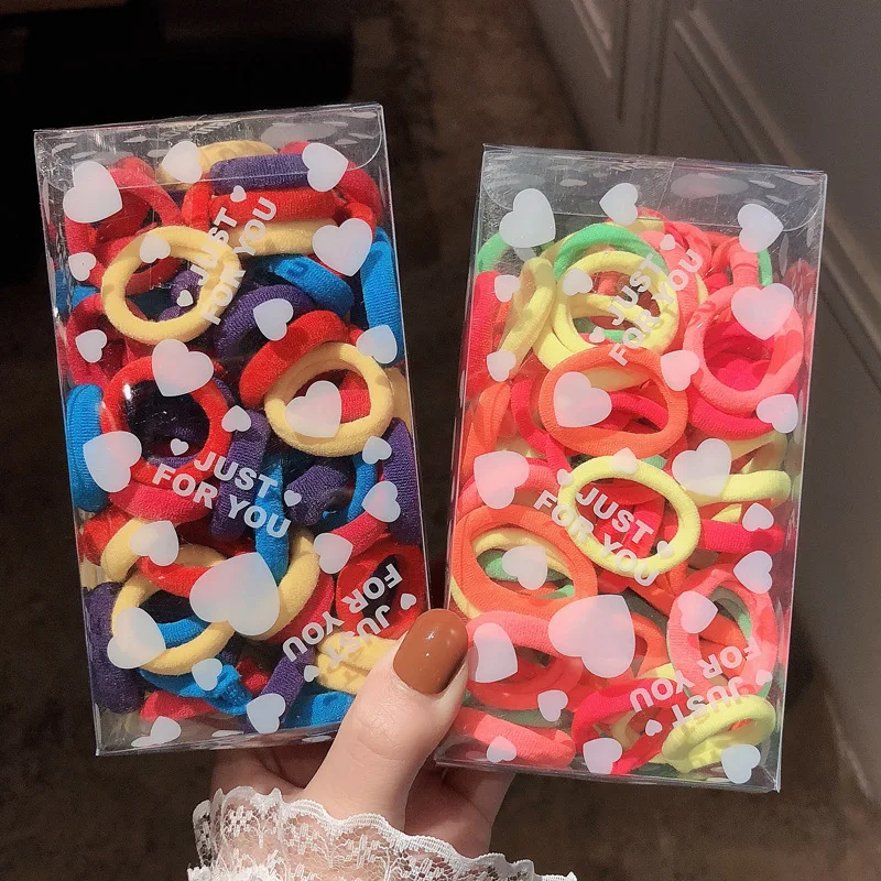 

100 pcs/lot kids hair rope Rubber for Hair Headbands hair Accessories gum Bands Elastic Scrunchy Hair decorations Band Girls