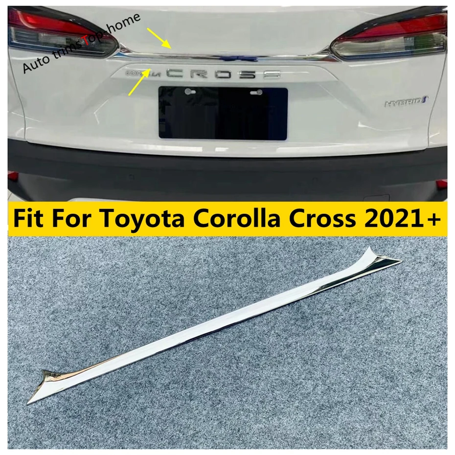 

Car Rear Door Trunk Lid Tailgate Garnish Strip Cover Trim ABS Chrome Accessories For Toyota Corolla Cross 2021 2022
