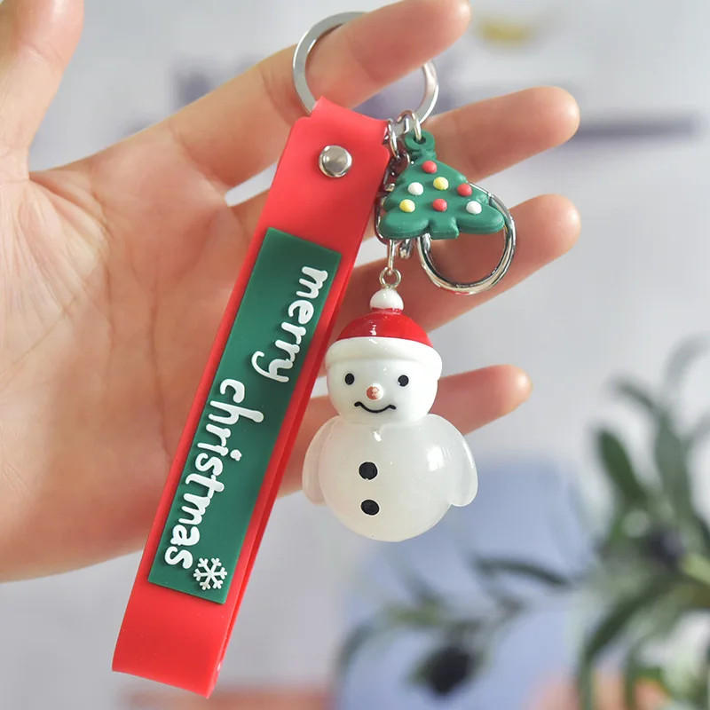 

New Chistmas Santa Claus Keychain Trees Father Socks Key Chain Girl Bag Pendant Accessories Keyring Kids Children Gift