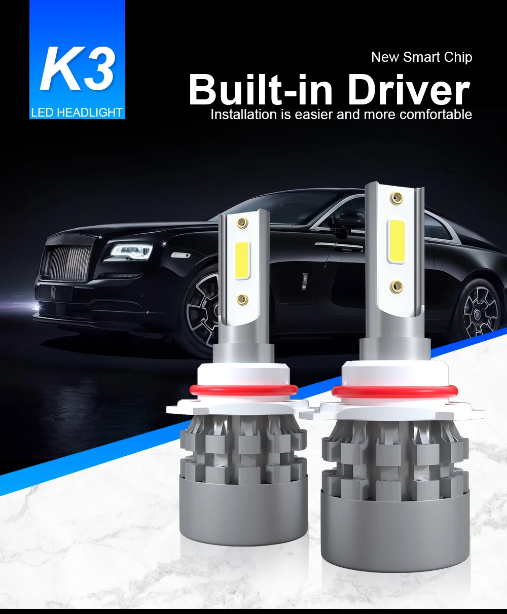 2X12 V 6000K H4 светодиодный H7 Авто головной светильник лампа автомобиля головной светильник s H1 H8 H11 9006 hb4 9005 9004 H27 880 H3 светодиодный светильник s
