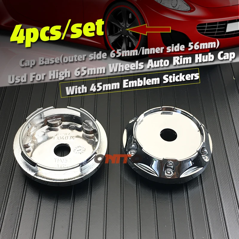 

65MM(56mm) 6.5cm 4pc/et Wheel Rim Badge Emblem Center Cap Aluminum Sticker 45mm for Voen Oz O.z Racing Wrc