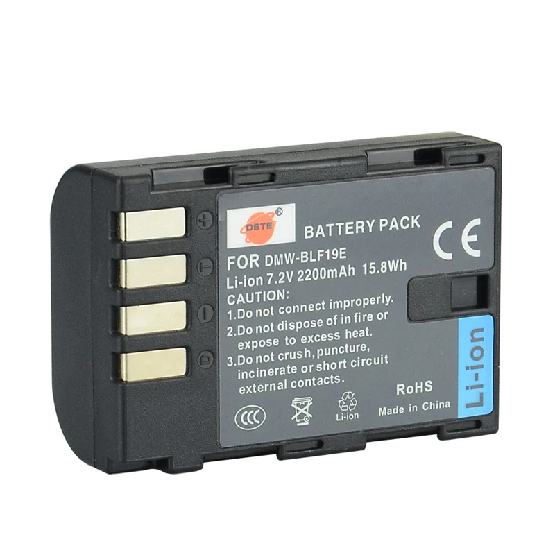 2 шт. 2200 мАч 7 в DSTE DMW-BLF19E BLF19 Аккумуляторная Батарея цифровой DSLR камеры 1 * зарядное