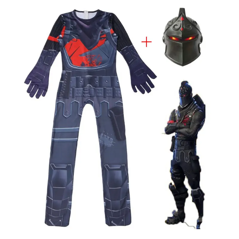 Детский костюм для косплея черного рыцаря Zentai комбинезон маска на Хэллоуин