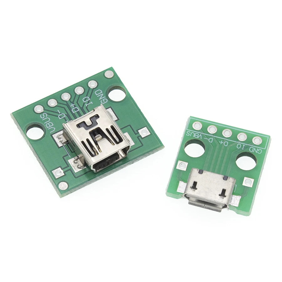 10 шт. USB разъем типа папа/MINI MICRO Для DIP адаптера 2 54 мм 5pin гнездовой B 0