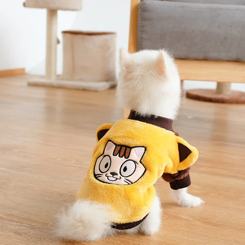 

French Bulldog Pet Clothes Winter Dog Costume Soft Flannel Puppy Clothing For Dogs Coat Pug Cat-Print Dog Clothes Pet Products