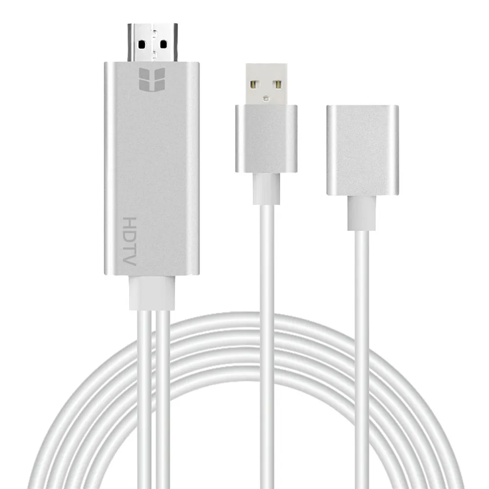 Мини-кабель usb 2 в 1 USB 3,0-HDMI 4K HD 1080P цифровой HD tv AV tv Кабель-адаптер Шнур для iPhone XS/XS MAX/XR