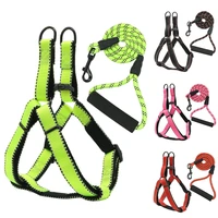 dog harness leash set reflective rope adjustable soft diving lining dog harness for large medium small dogs pet leashes walking