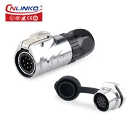 cnlinko lp12 8pin waterproof metal industrial aviation plug socket 3a cable wire power signal connector for video audio radio