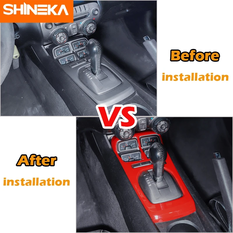 SHINEKA ABS углеродное волокно Gear отделка для переключения передач Cover Trim Stickers Kit Chevrolet