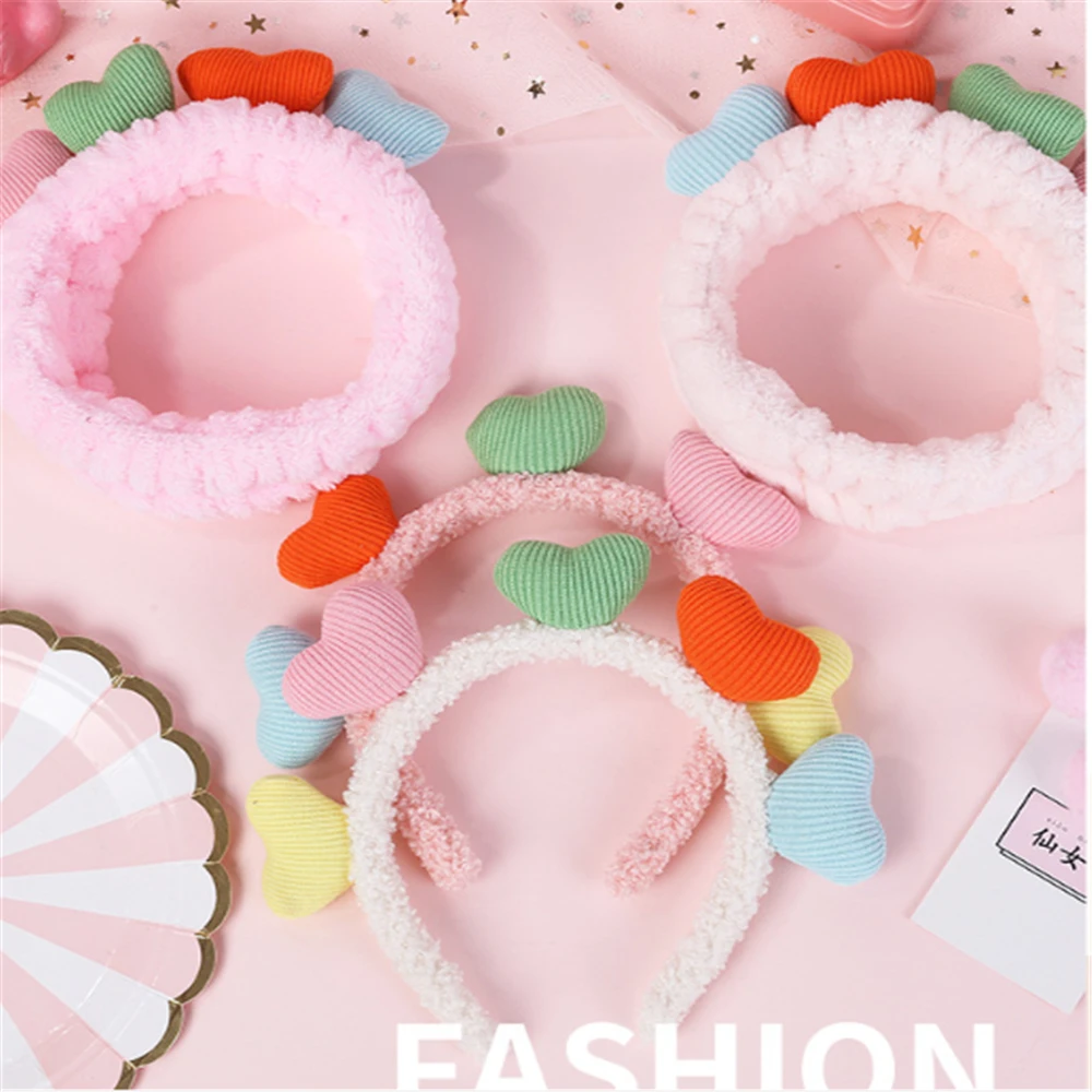 

1pcs Plush Hair Band Cute Girl And Woman Stretch Hair Band Wash Face Make Up Headwear Love Bow Headdress Hair Accessories