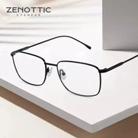 zenottic pure titanium square glasses frames for men ultralight optical prescription reading clear lens male spectacle eyeglasse