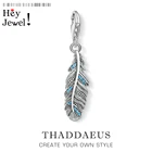 Модные настенные календари с новым 925 стерлингового серебра перо синий Кулоны из нержавеющей стали для изготовления браслета ассорти для мужчин и женщин для браслетов и ожерелий модный аксессуар для изготовления