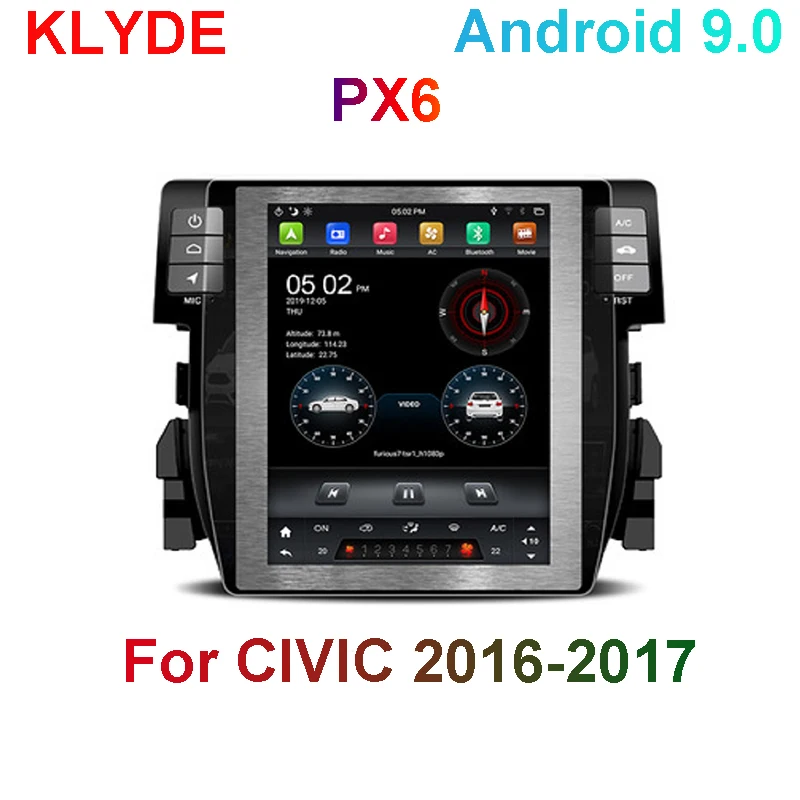 KD-97010 klyde 9 7-дюймовый tesla android 0 Автомобильный видео Радио gps плеер для CIVIC 2016-2017 с wifi
