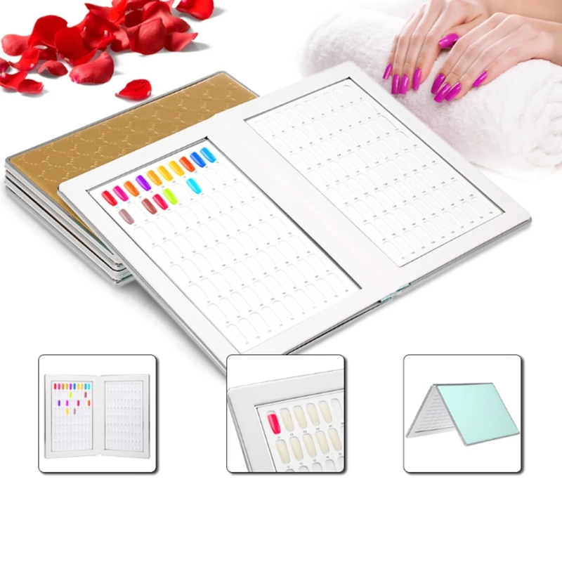 

Nail Color Display Book 160 Colors Nails Polish Colors Chart with 240pcs Nail Tips UV Gel Color Card Board Salon Tools