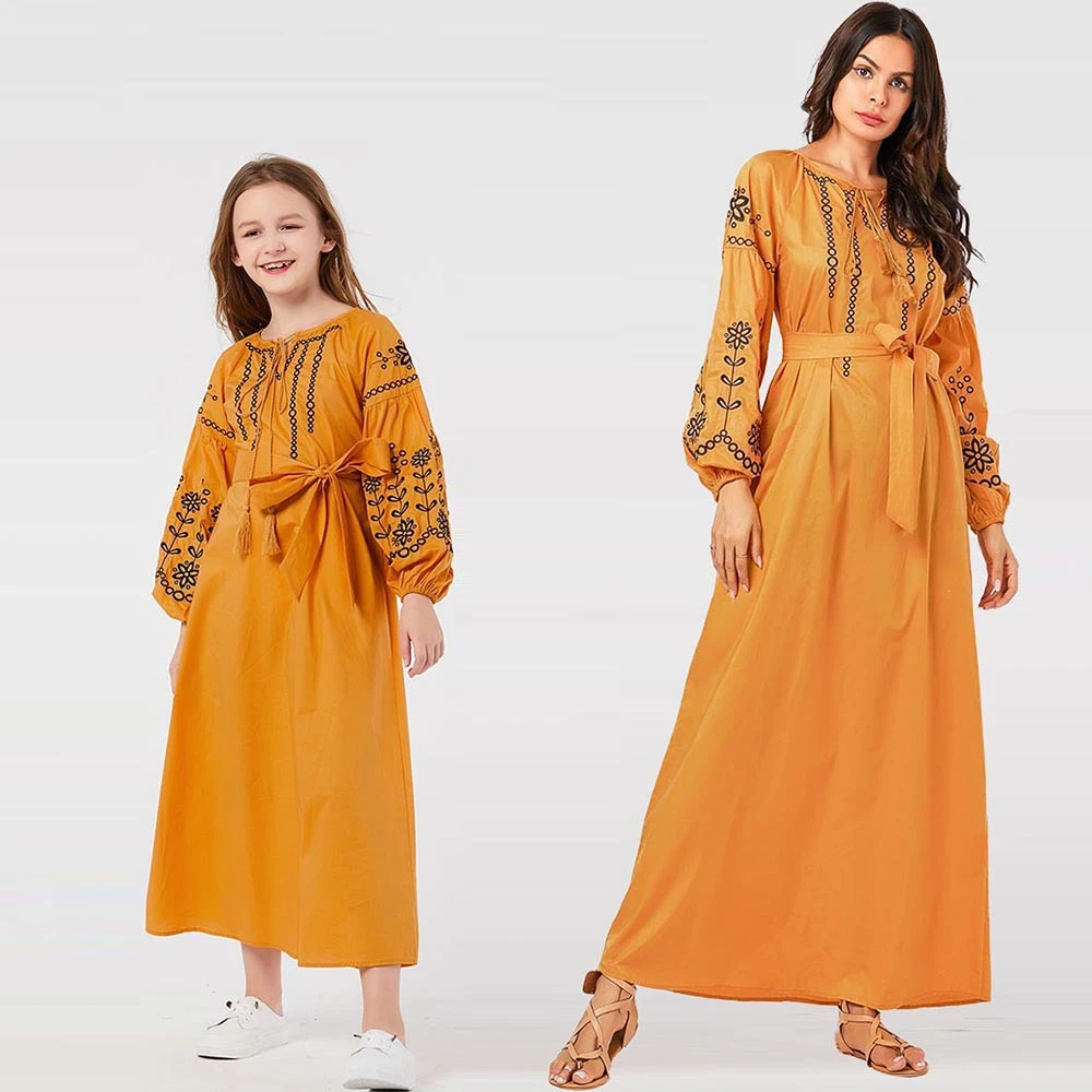 Мусульманская одежда абайя Женская Повседневная печать мусульманское свободное