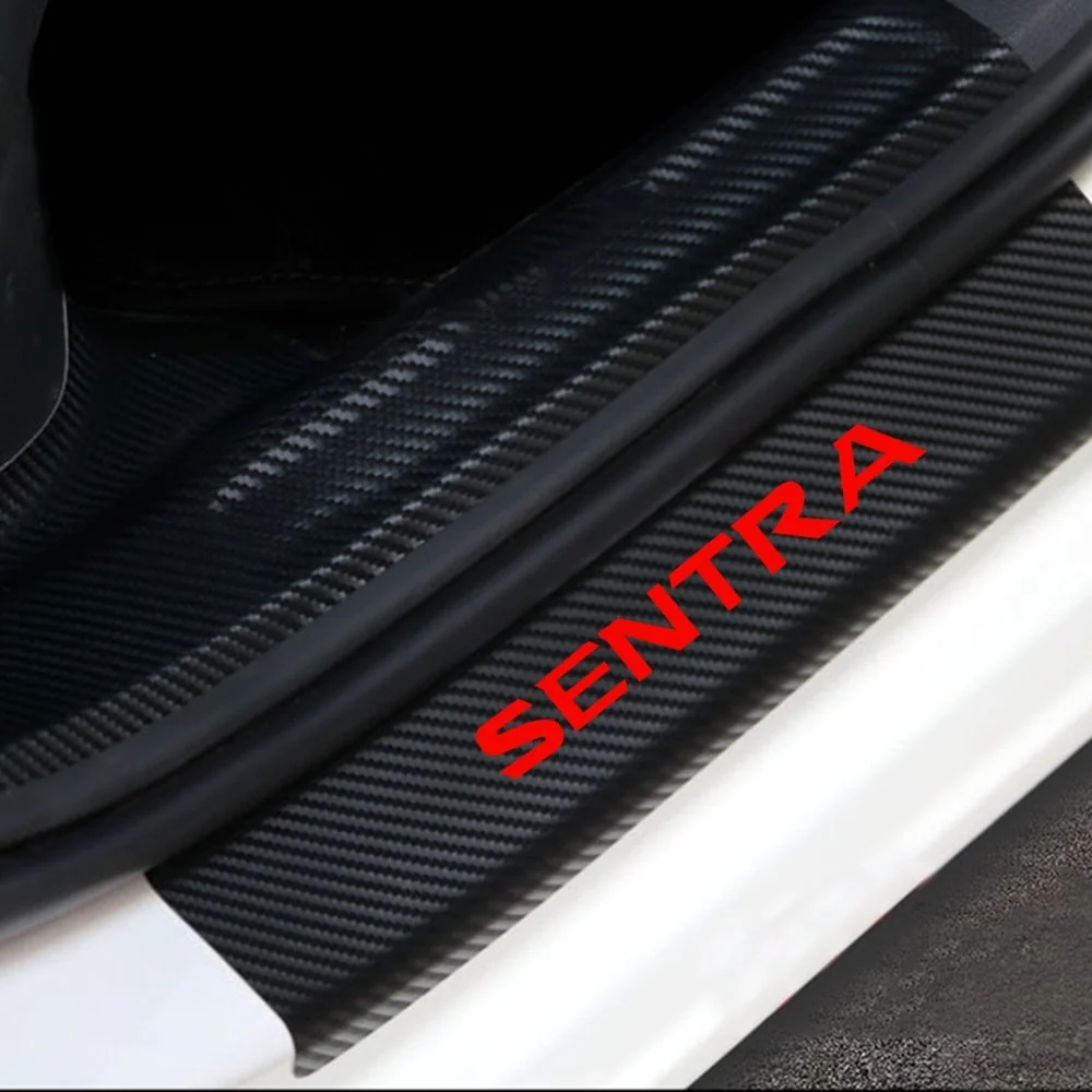 Наклейка на порог двери автомобиля для Nissan Sentra украшение из углеродного волокна