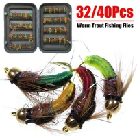 nymph fishing fly 12 brass bead head fast siking scud bug worm for trout