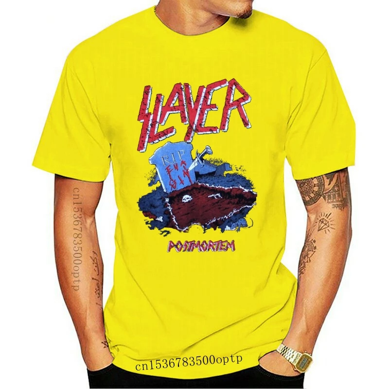 

Новинка 2021, мужская белая футболка с логотипом рок-группы SLAYER, женская футболка, летняя известная одежда 2021, забавная футболка, большие разм...