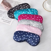 faux silk sleep eye mask shading printing five pointed star lunch break eye covers travel eye patch with adjustable elastic band