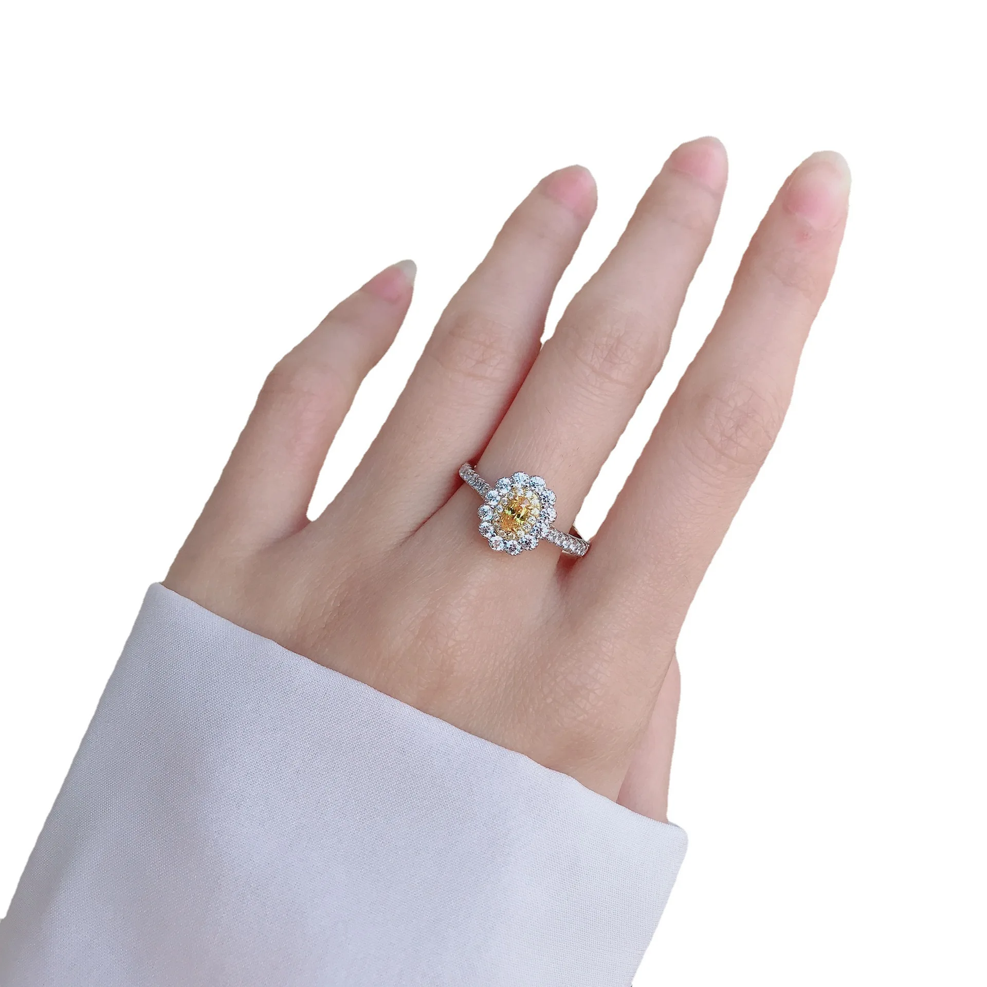 

100% 925 Sterling Silver Wedding Engagement Jewelry Pink Citrine Ring Women's Oval Gemstone Ring Wholesale