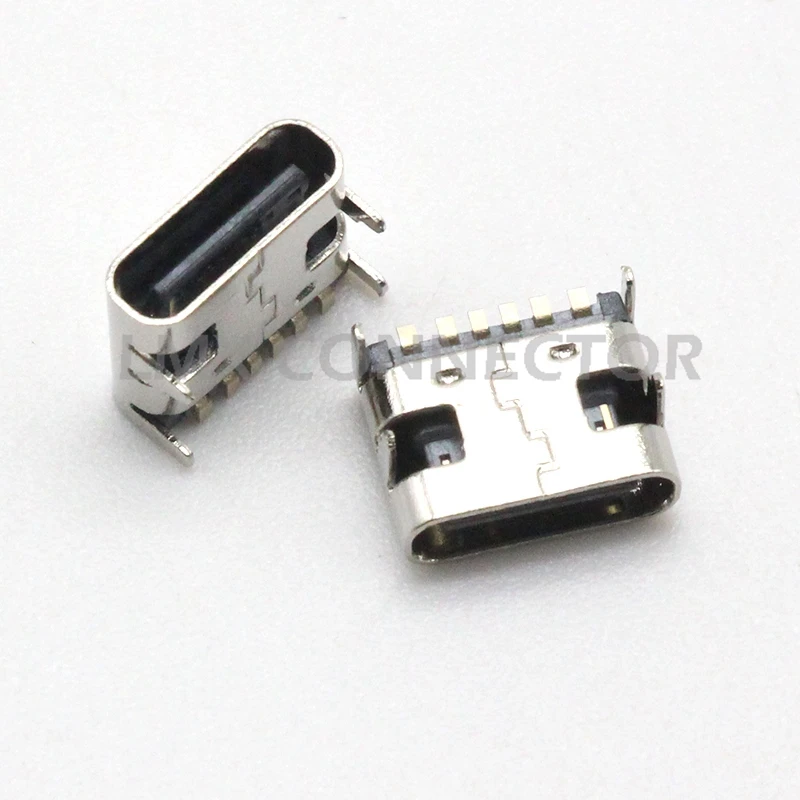 10 шт. usb type C гнездо 6 Pin SMT USB порт Разъем для PCB дизайн DIY высокая ток