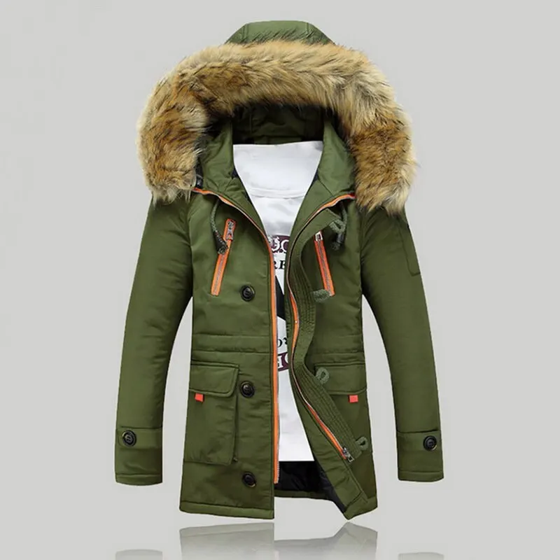 2019 New Autumn jacket men Casual Warm Parka Men coat Fashion Detachable Fur Hooded Mens Jackets and Coat Veste Homme Plus Size |