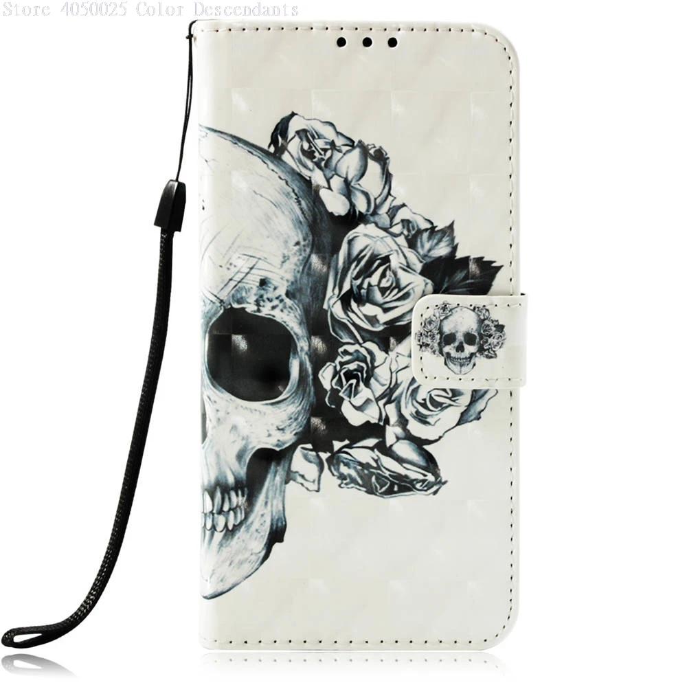 White Skull Чехлы-книжки с 3D откидной крышкой для Xiaomi Redmi 4A Dual SIM 32 Гб 16 Гб PU Чехлы-бумажники для Red mi 4A Global Red mi 4A Red mi A4 Red mi 4A сумка - Цвет: White Skull