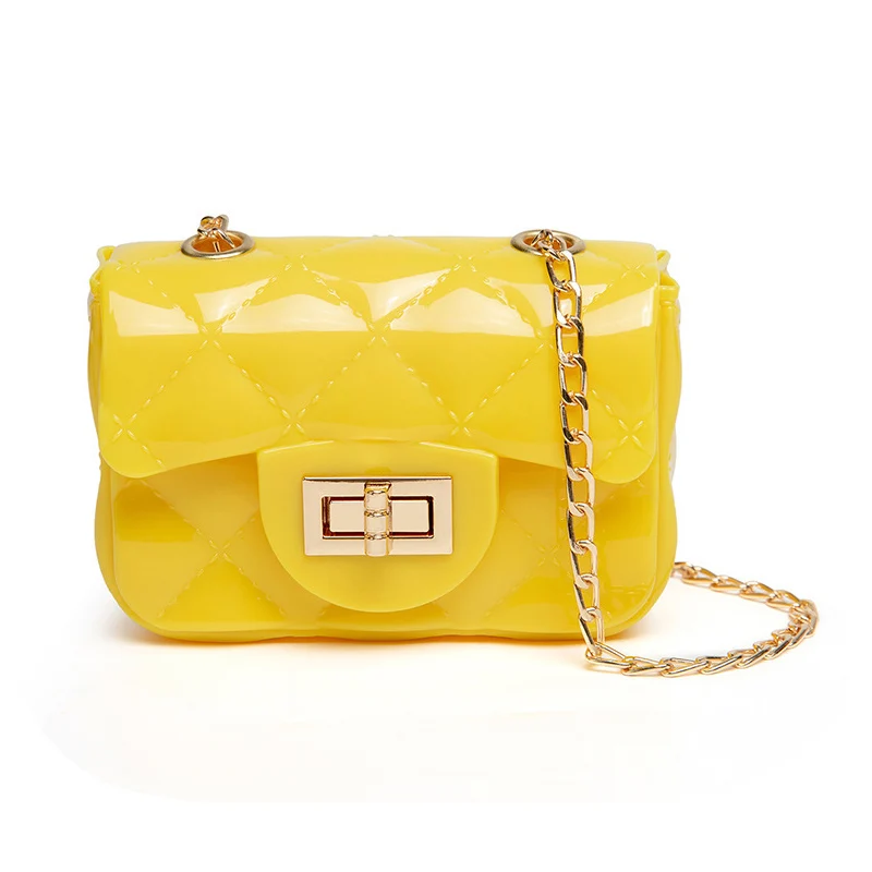 

1PCS Portable Chain Bag Women Mini Handbag Elegant Shoulder Messenger Girl PVC Jelly Bags Pearl Crossbody Small Square Bag