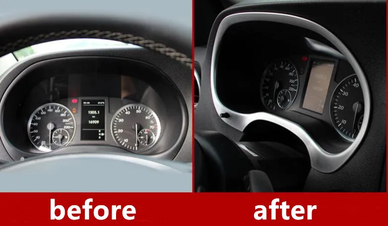 Для Mercedes Benz Vito 2016-2017 1 шт Матовый ABS хром украшения для приборной панели автомобиля