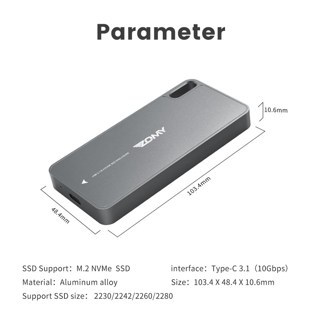 Твердотельный накопитель Zomy M.2 NVMe на USB 3 1 корпус для жесткого диска чехол SSD с