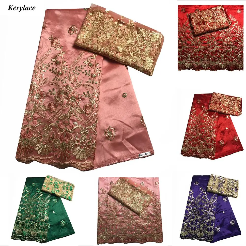 Кружевной шарф из 100% хлопка с блестками в африканском стиле красного цвета