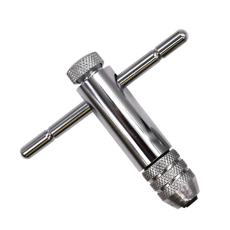 T-Handle Ratchet Tap Wrench Adjustable Tap Wrench with M3-M8 Machine Screw Thread Metric Plug Tap Machinist Tool for Tap Reamer
