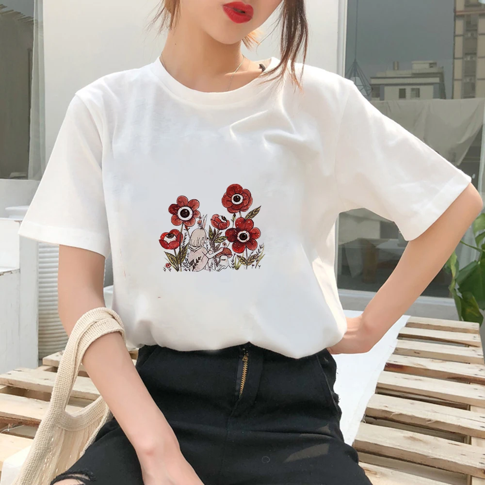 

Animation Tshirt Womens Personalized Terror Printed Short Sleeve Casual Soothing Women T Shirt Dark style Top Hipster