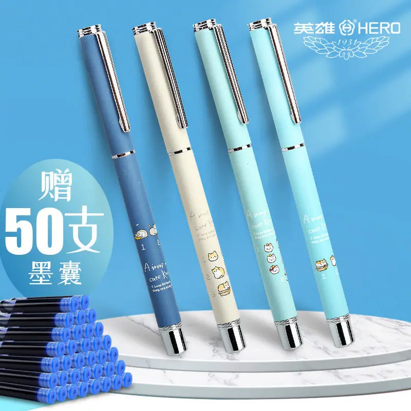 

Little lazy cat limited fountain pen cute and high-value A set of 1 fountain pens, 1 nibs, 10 ink sacs Hot New Kawaii
