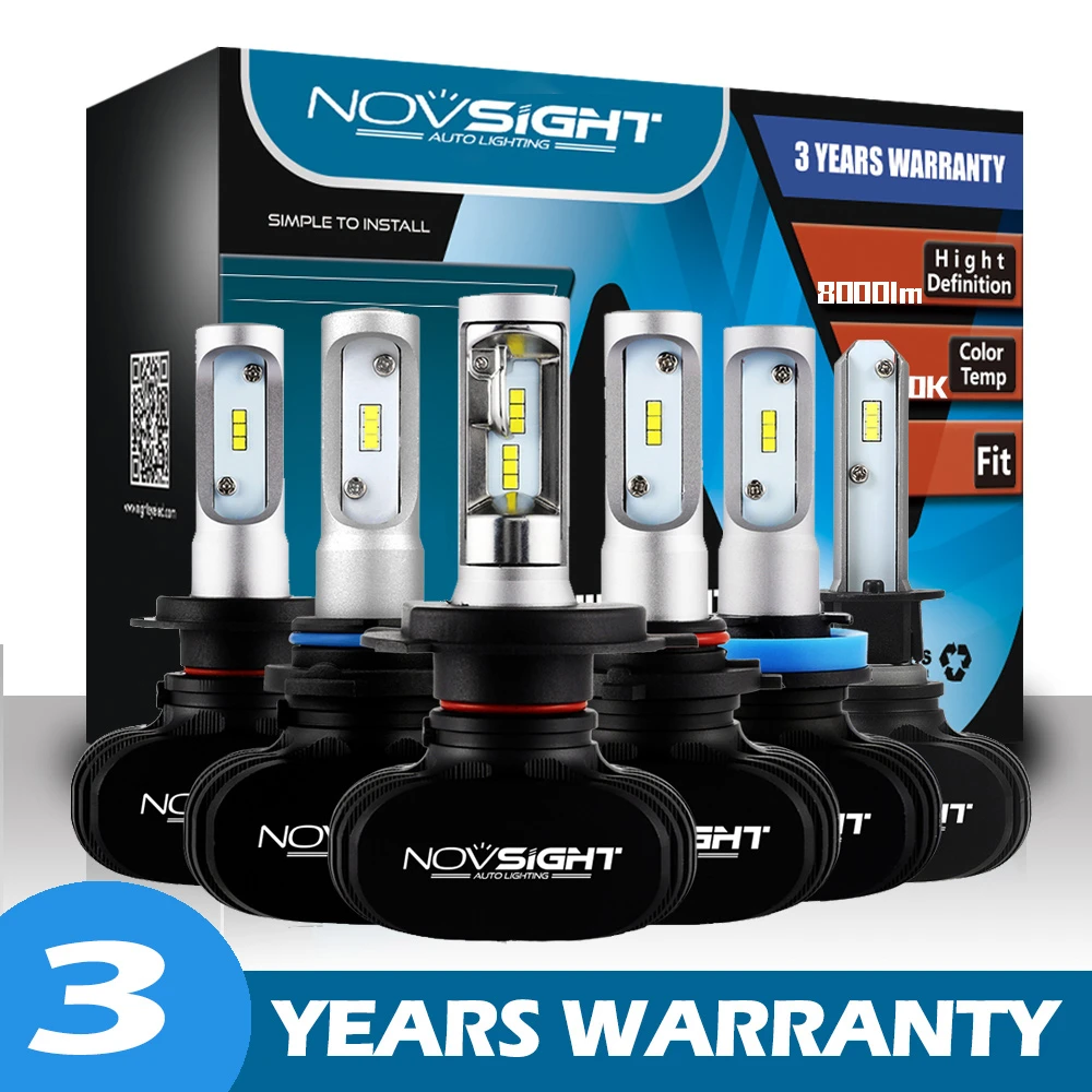 NOVSIGHT 12 В 24 в автомобильный фонарь светодиодный H4 H8 H11 H9 9005 HB3 HB4 9006 H7 светильник для