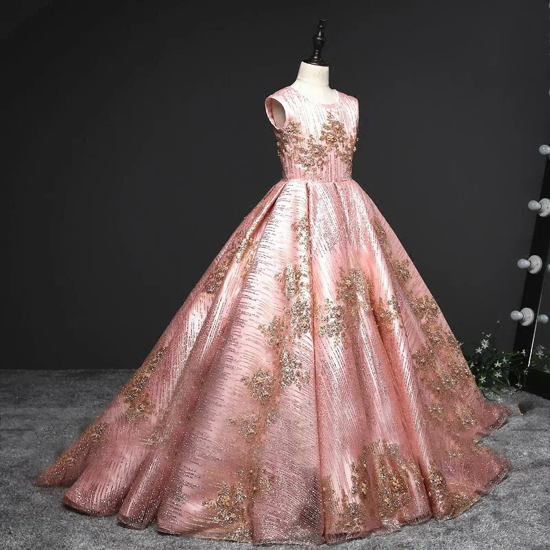 Girl Communion Dress Children Wedding Bridesmaid Dresses Kids Tulle Boutique Ball Gowns Girls Pageant Performance Vestidos |