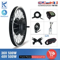 electric bike conversion kit 500w front hub motor wheel 36v 48v ebike lcd display waterproof connection plug for bicycle kit