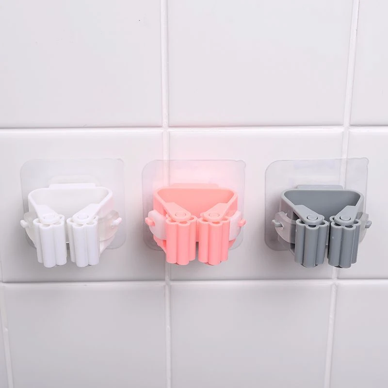 

Mop Clip Wall Mounted Storage Mop Organizer Holder Hanger Storage Rack Clip Seamless Mop Hook Household Mounted Hanging Racks
