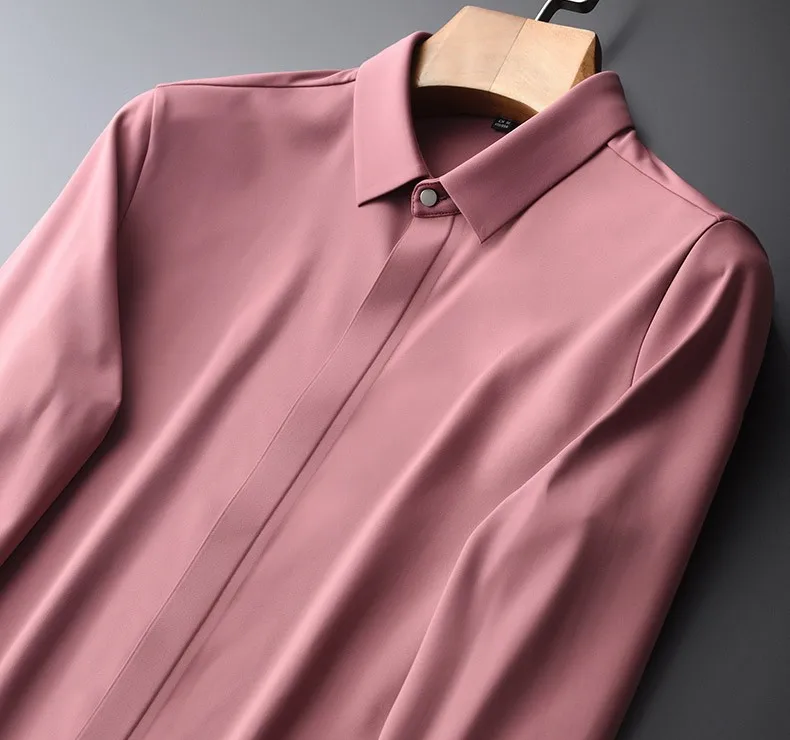 

High 's Quality Red Men's Long Sleeve Solid Tight Shirt for Men in Size 4