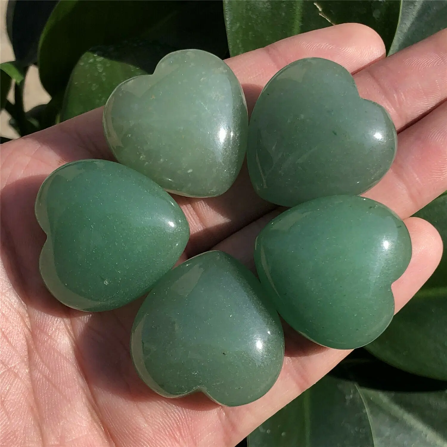 

5pcs Natural Dongling jade Hearts Quartz crystal carved Reiki stone decorative healing