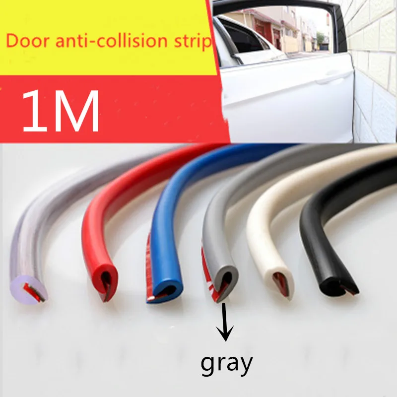 gray 5/1 м авто DIY двери автомобиля Универсальная резиновая прокладка к царапинам защитный молдинг уплотненительная лента анти-Авто-Стайлинг аккесорио para авто - Цвет: gray