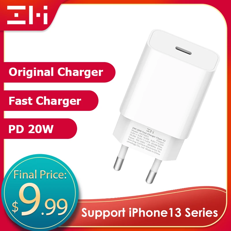 ZMI Оригинальное быстрое зарядное устройство QC3.0 PD 20 Вт портативное USB Type-C для