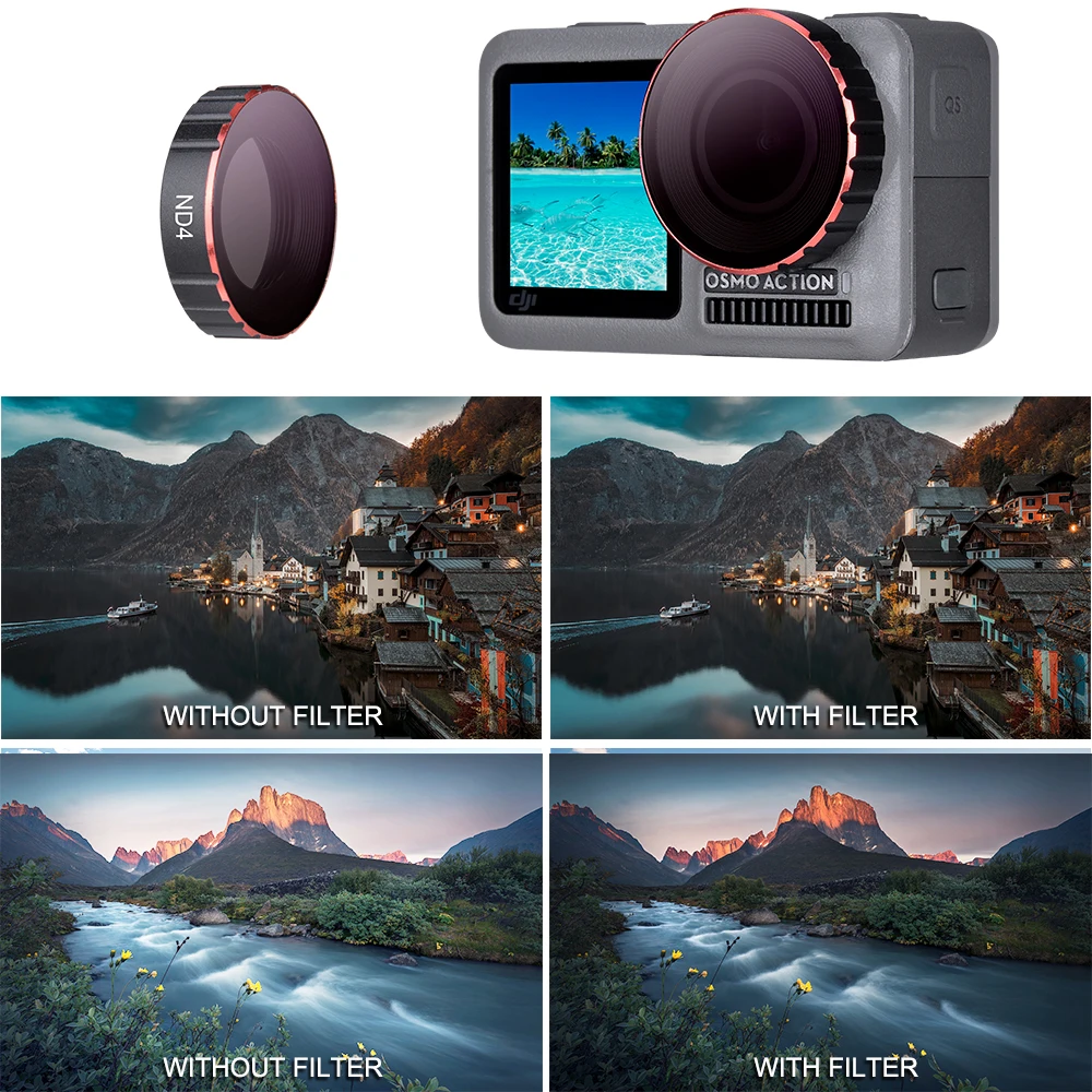 ND 4 8 16 32 64 1000 фильтры для объектива Dji Osmo аксессуары экшн-камеры нейтральный фильтр