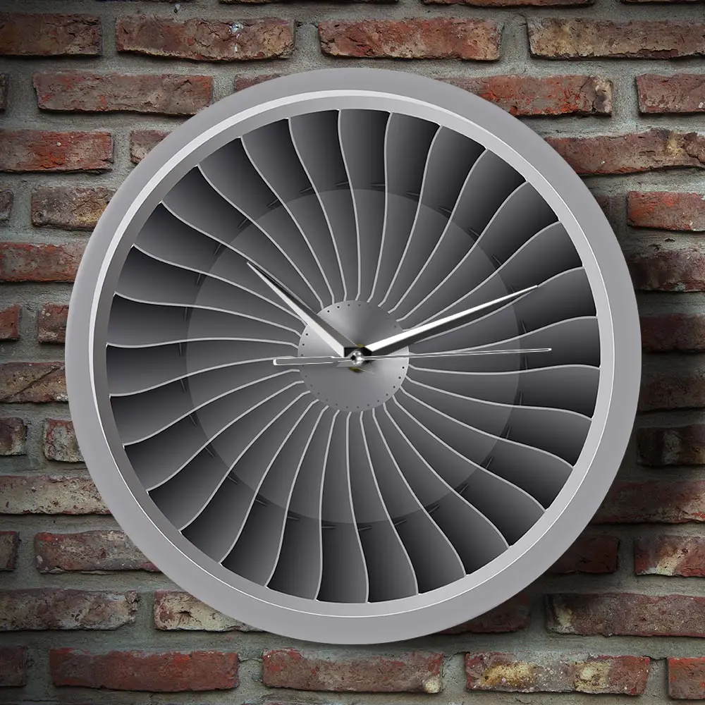 Реактивный двигатель турбинный вентилятор Авиатор настенные часы Самолет