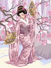 Набор для алмазной вышивки гейши, картина на заказ, 5D полноразмерная мозаика, японское кимоно Wo
