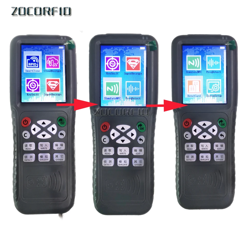 X5 English Version Newest iCopy with Full Decode Function Smart Card Key Machine RFID NFC Copier IC ID Reader Writer Duplicator |